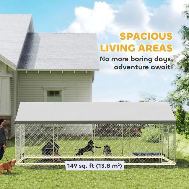 Alt view image 4 of 7 - PawHut Outdoor Dog Kennel for Large Breed 20' x 7.5' x 8' w/Secure Lock