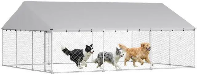 Main image of PawHut Outdoor Dog Kennel, 20' x 15' x 8', Waterproof Roof for Large Dogs