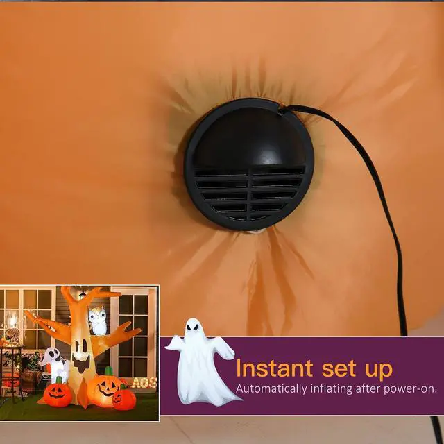 Alt view image 4 of 7 - Inflatable Halloween Blow Decoration, Outdoor Lighted, 7.5' Tall