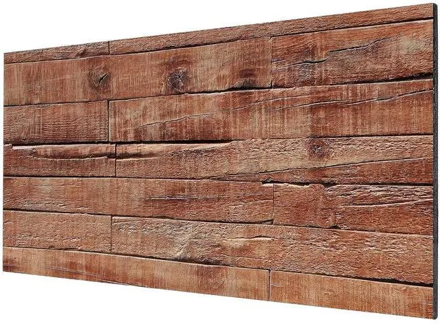 Main image of 8-Pack 3D Faux Wood Wall Panels Lightweight 4' x 2' Brown Wood Grain