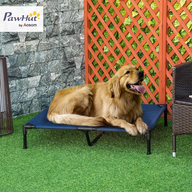 Alt view image 2 of 7 - Pawhut Elevated Dog Bed/Pet Cot, 36 x 30", Blue