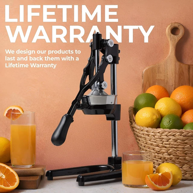 Alt view image 6 of 7 - Extra Tall Cast Iron Juicer - Fits Any Glass, Heavy Duty Manual Citrus Juicer with Detachable Strainers for Easy Cleaning, Perfect for Bartenders, Juice Lovers & Health Enthusiasts