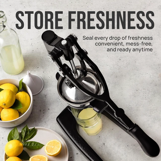 Alt view image 7 of 7 - Extra Tall Cast Iron Juicer - Fits Any Glass, Heavy Duty Manual Citrus Juicer with Detachable Strainers for Easy Cleaning, Perfect for Bartenders, Juice Lovers & Health Enthusiasts
