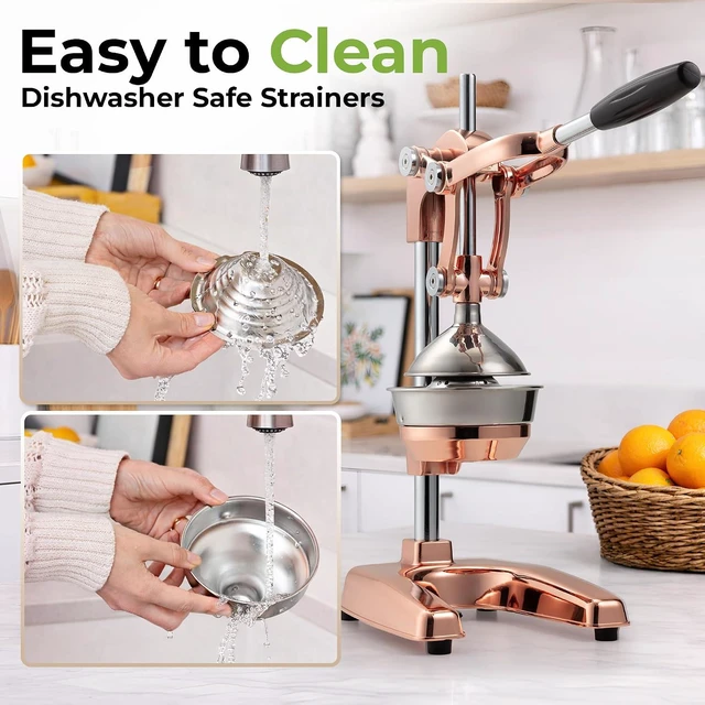 Alt view image 5 of 7 - Zulay Professional Citrus Juicer - Premium Manual Citrus Press and Orange Squeezer - Metal Lemon & Lime Squeezer - Extra Tall Heavy Duty Cast Iron Manual, Rose Gold