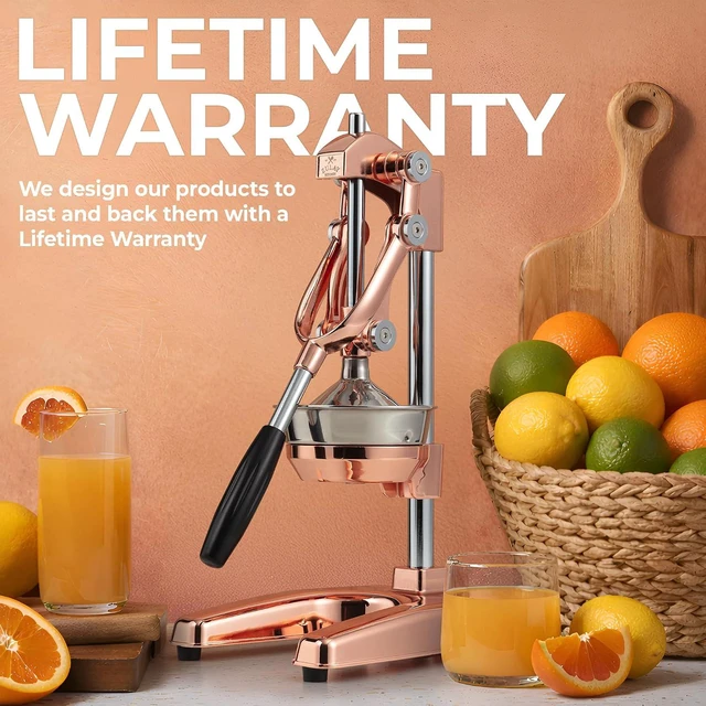 Alt view image 6 of 7 - Zulay Professional Citrus Juicer - Premium Manual Citrus Press and Orange Squeezer - Metal Lemon & Lime Squeezer - Extra Tall Heavy Duty Cast Iron Manual, Rose Gold