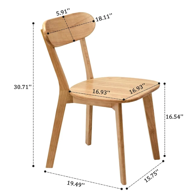 Alt view image 2 of 7 - Soild Wood Kitchen Chairs Set of 2