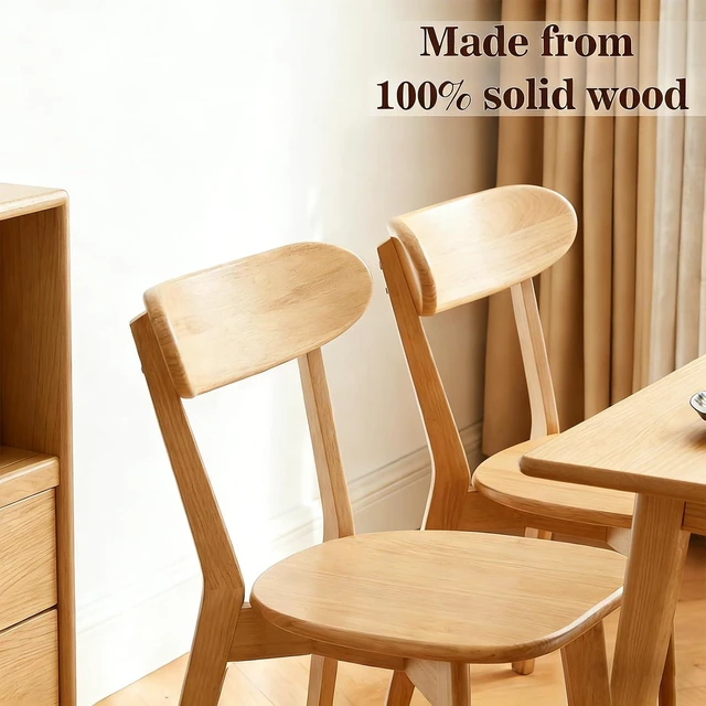 Alt view image 4 of 7 - Soild Wood Kitchen Chairs Set of 2