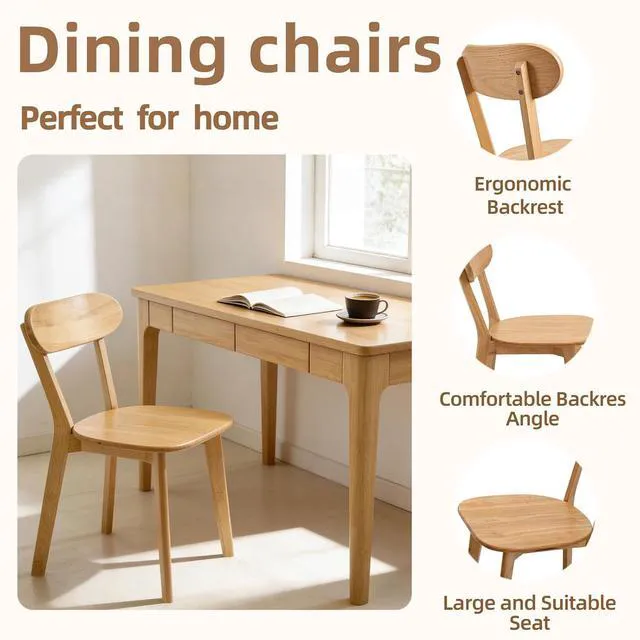Alt view image 5 of 7 - Soild Wood Kitchen Chairs Set of 2