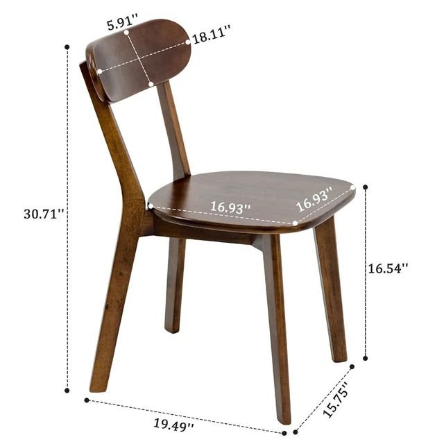 Alt view image 2 of 7 - Walnut Soild Wood Kitchen Chairs Set of 4