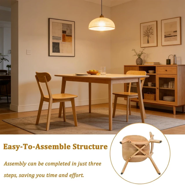 Alt view image 7 of 7 - Soild Wood Kitchen Chairs Set of 2