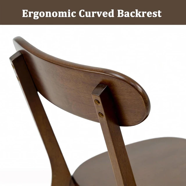 Alt view image 6 of 7 - Walnut Soild Wood Kitchen Chairs Set of 4
