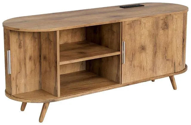 Alt view image 5 of 7 - 50 Fluted Entertainment Center for TVS Up to 55, Oak