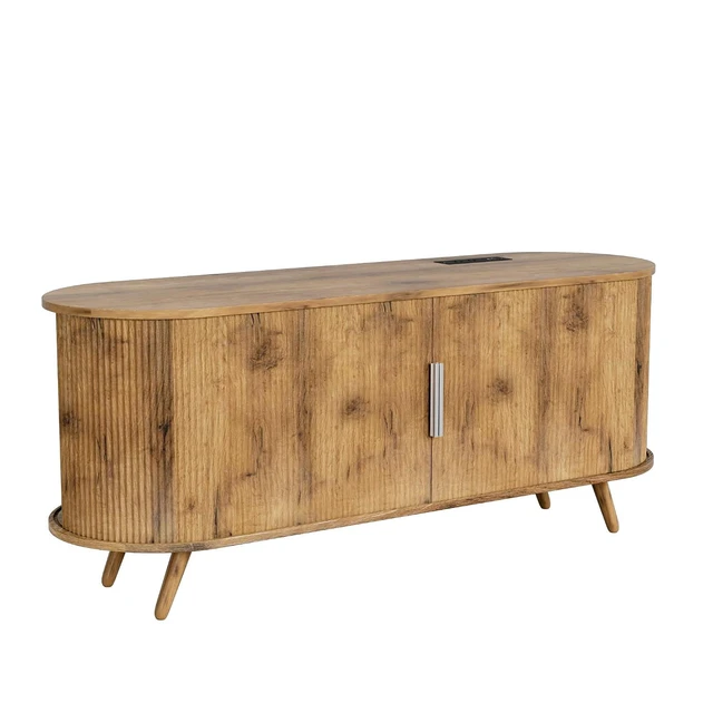 Alt view image 6 of 7 - 50 Fluted Entertainment Center for TVS Up to 55, Oak