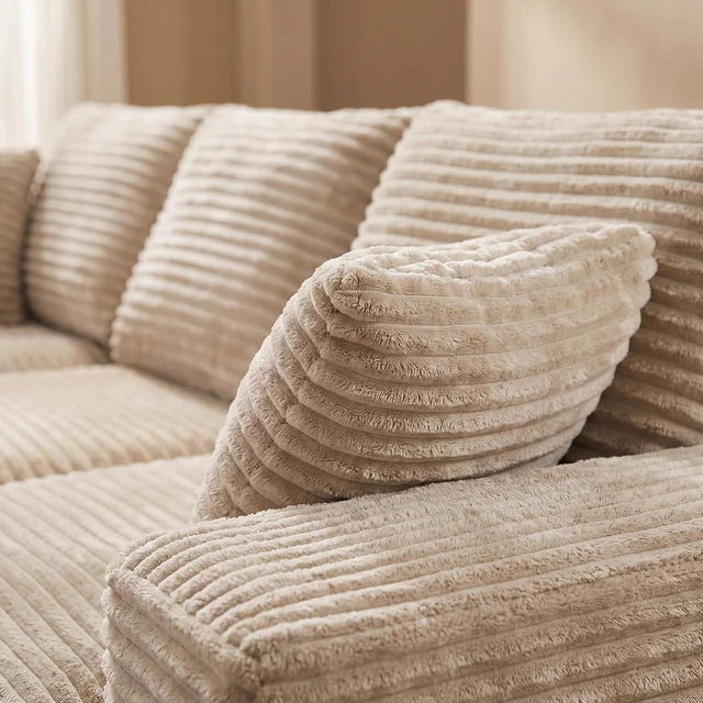 Alt view image 5 of 7 - 103.9" L-Shape Cloud Modular Sectional Sofa Couch with Chaise, Camel
