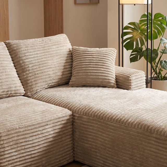 Alt view image 4 of 7 - 103.9" L-Shape Cloud Modular Sectional Sofa Couch with Chaise, Camel