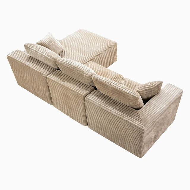 Alt view image 6 of 7 - 103.9" L-Shape Cloud Modular Sectional Sofa Couch with Chaise, Camel