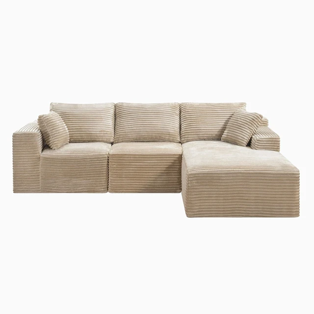 Alt view image 7 of 7 - 103.9" L-Shape Cloud Modular Sectional Sofa Couch with Chaise, Camel