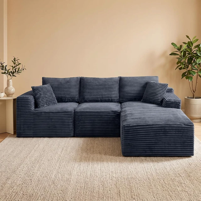 Alt view image 3 of 7 - 103.9" L-Shape Cloud Modular Sectional Sofa Couch with Chaise, Gray