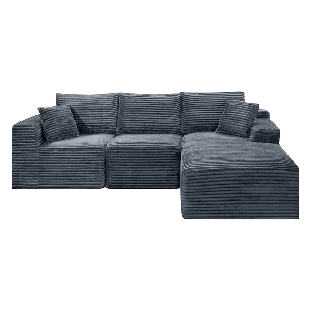 Alt view image 6 of 7 - 103.9" L-Shape Cloud Modular Sectional Sofa Couch with Chaise, Gray