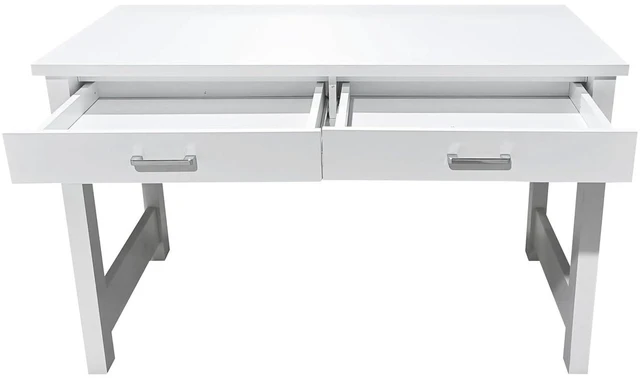 Alt view image 7 of 7 - Modern Desk with 2 Drawers, Glossy White