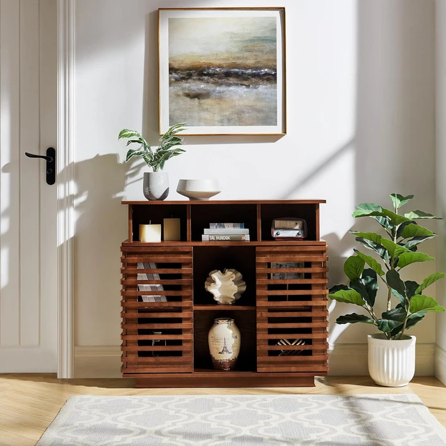 Alt view image 3 of 7 - Buffet Cabinet with Sliding Doors & Adjustable Shelf