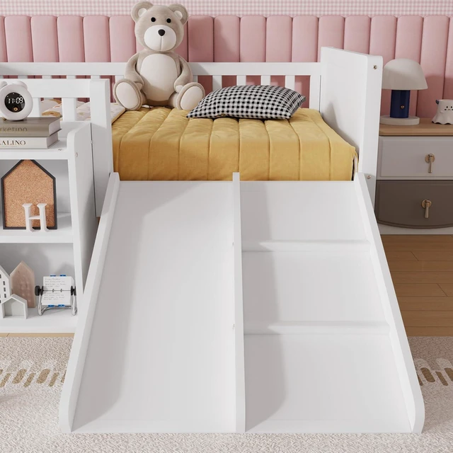 Alt view image 4 of 7 - Low Profile Twin Loft Bed for Kids, White