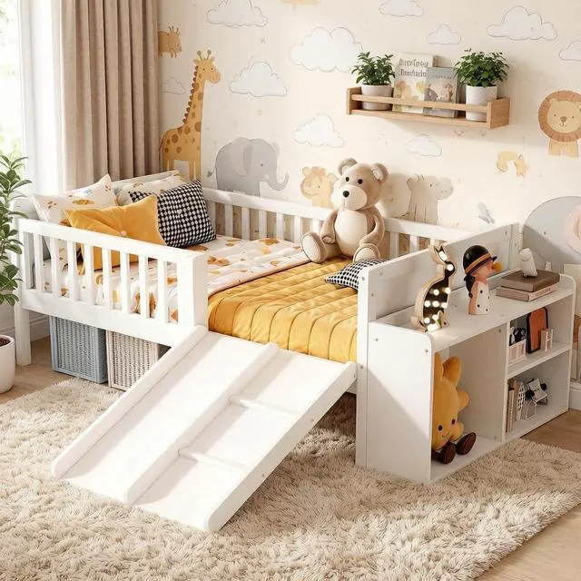 Alt view image 5 of 7 - Low Profile Twin Loft Bed for Kids, White