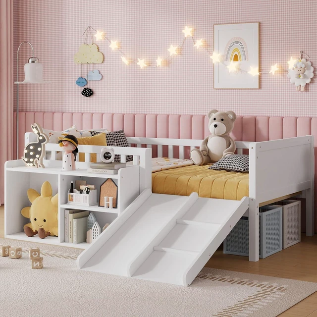 Alt view image 6 of 7 - Low Profile Twin Loft Bed for Kids, White