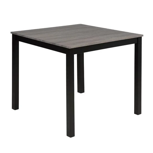Alt view image 5 of 6 - Counter Height Dining Table Set with Chairs for 4, Wood 5 Piece Kitchen Table Set for Small Space, Square Table and Upholstered Chairs, Light Grey+Black, 39X39X29.8INCH