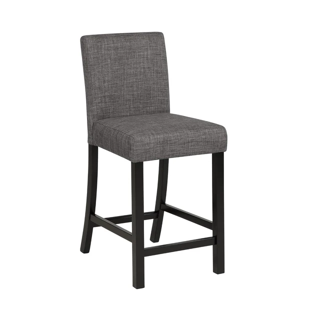 Alt view image 6 of 6 - Counter Height Dining Table Set with Chairs for 4, Wood 5 Piece Kitchen Table Set for Small Space, Square Table and Upholstered Chairs, Light Grey+Black, 39X39X29.8INCH