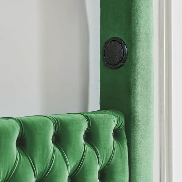 Alt view image 5 of 7 - Queen Canopy Platform Bed Frame with USB-A & USB-C Charging Ports, Green