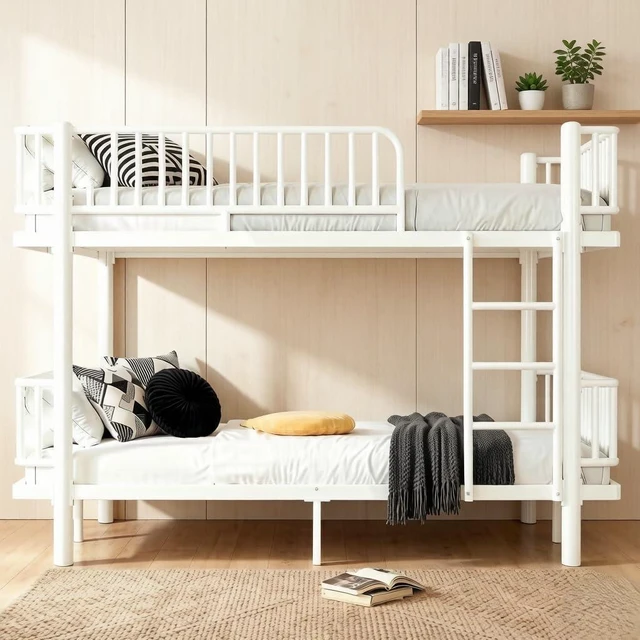 Main image of Industrial Queen Over Queen Bunk Bed, Converts to 2 Queen Beds,