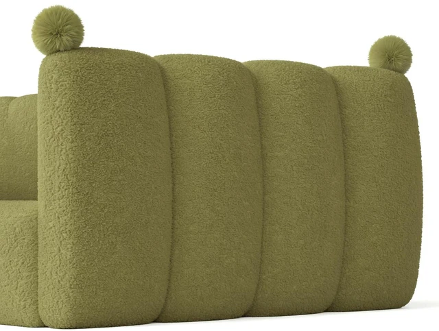 Alt view image 4 of 5 - Kids Upholstered Floor Bed with Padded Guardrails Montessori Floor Bed with Full Rails for Boys Girls, Twin Size, Antique Green