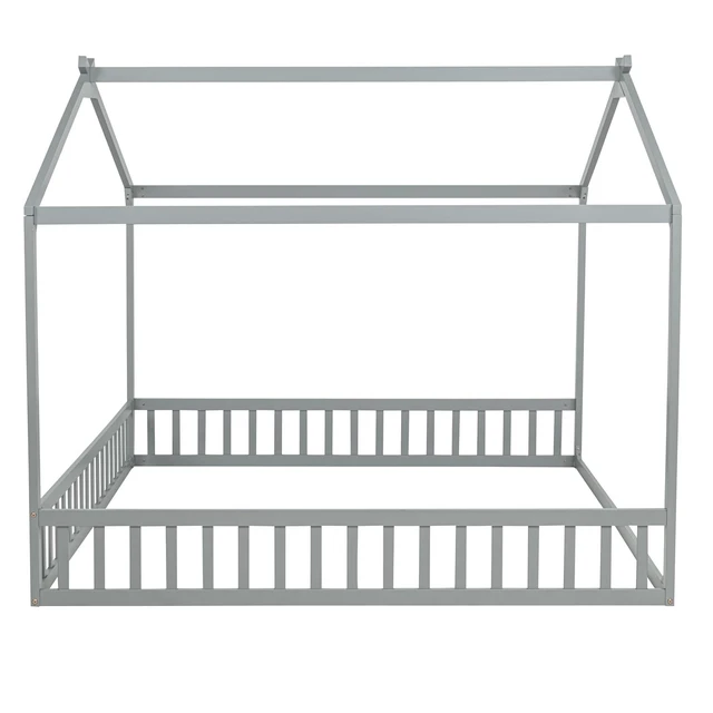 Alt view image 4 of 5 - Double Twin Floor House Bed, Grey