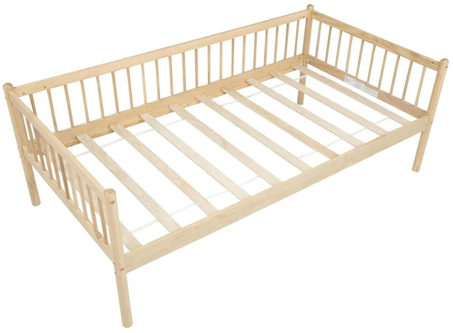 Alt view image 7 of 7 - Twin Pine Wood Daybed with 3-Side Guardrails, Natural