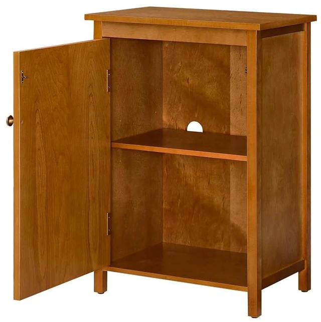 Alt view image 7 of 7 - 34.2" Floor Storage Cabinet with Adjustable Shelf, Walnut