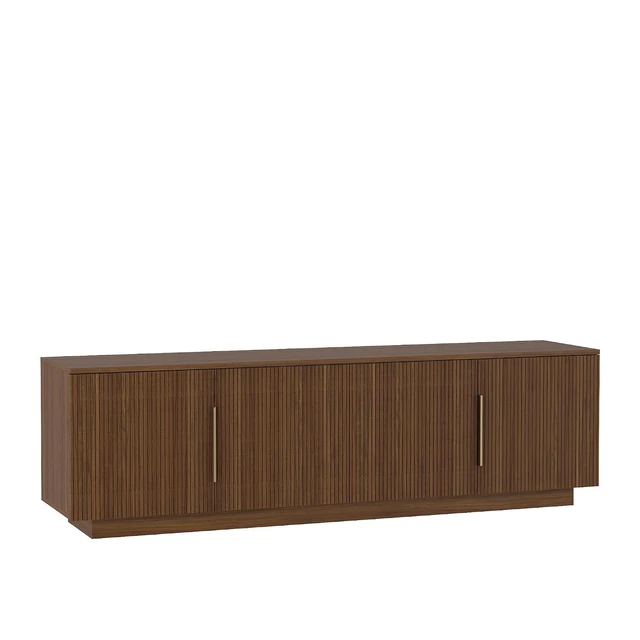 Alt view image 6 of 7 - 68" Modern TV Stand for 55/60/65 Inch TV, Entertainment Center with 16 Color Led and Spacious Storage for Living Room, Walnut
