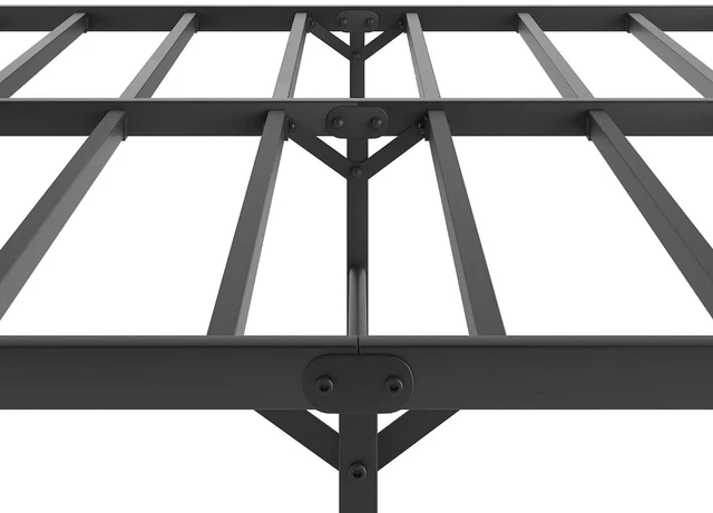 Alt view image 5 of 7 - Metal Platform Bed with Headboard and Footboard for Apartment Dormitory, NoiseFree Bed Frame No Box Spring Needed for Restful Sleep, Full Size, Black