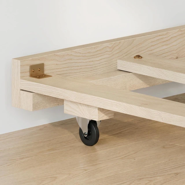 Alt view image 6 of 7 - Wood Daybed with Trundle for Small Space, Farmhouse Daybed with Solid Wood Slats for Guest Room, Twin Size, Natural