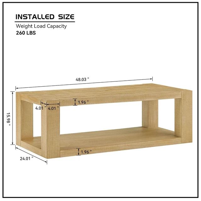 Alt view image 2 of 7 - 2 Tier Center Table with Storage Shelf, Natural