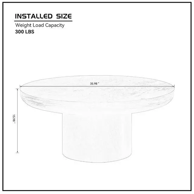 Alt view image 2 of 7 - 35.98 Round Center Table with Cylinder Base, Dark Brown