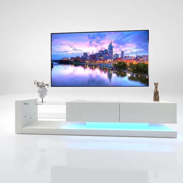Main image of 70 Modern Minimalist TV Stand for 55 65 75 Inch TV, White