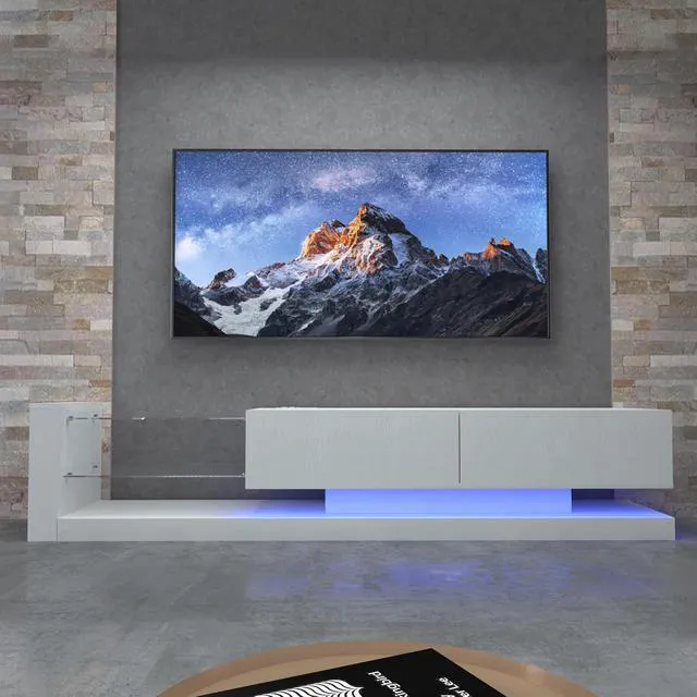 Alt view image 2 of 7 - 70 Modern Minimalist TV Stand for 55 65 75 Inch TV, White