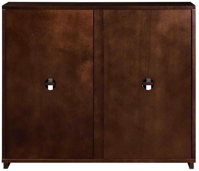 Alt view image 6 of 7 - Arched Buffet Cabinet with 2 Outlet Holes, Dark Walnut