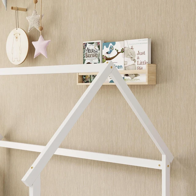 Alt view image 5 of 7 - Twin Size House Bed Frame with High Fence, White