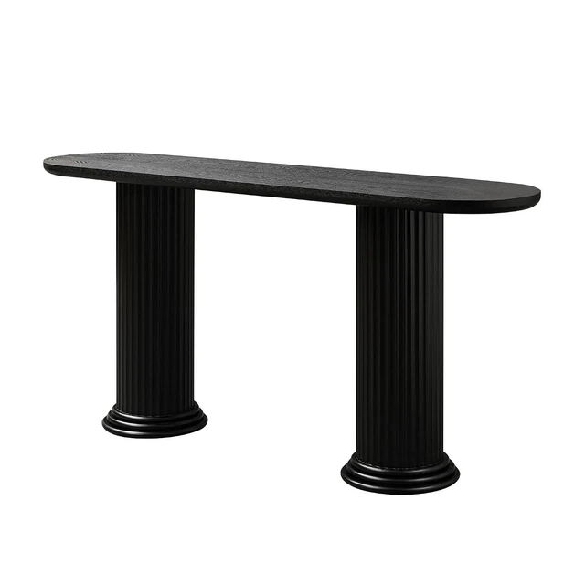 Alt view image 7 of 7 - Fluted Console Table with Roman-Style Legs, Black