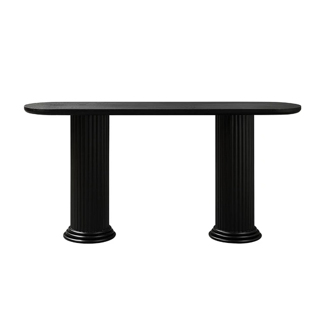 Alt view image 6 of 7 - Fluted Console Table with Roman-Style Legs, Black