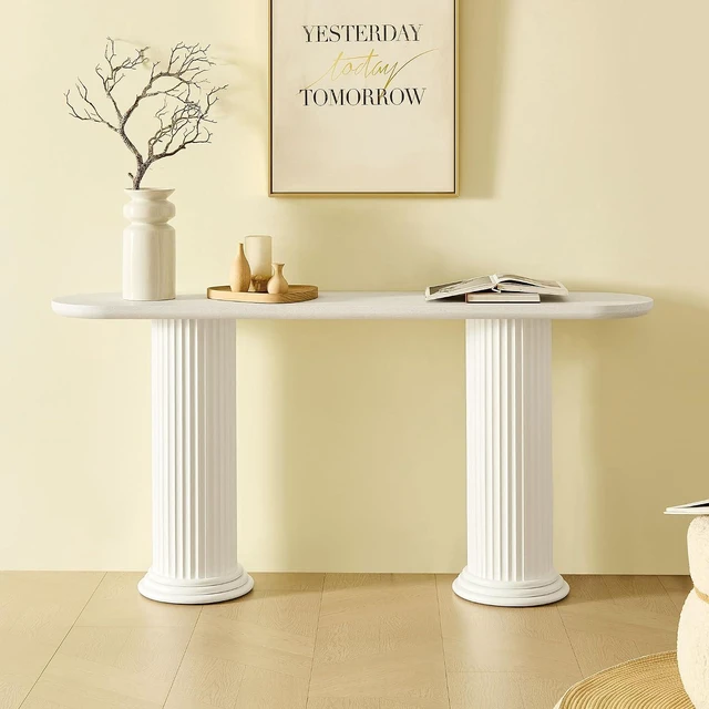 Main image of Fluted Console Table with Roman-Style Legs, White
