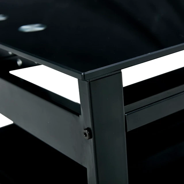 Alt view image 7 of 7 - Lift Top Glass Coffee Table with Storage Shelf, Black