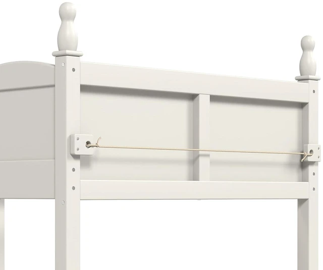 Alt view image 7 of 7 - Twin Size Low Wood Loft Bed with Storage Book Shelfr, Kids Loft Bed with Safety Guardrails and Play Space for Princess Girls Boys Teen, Beige